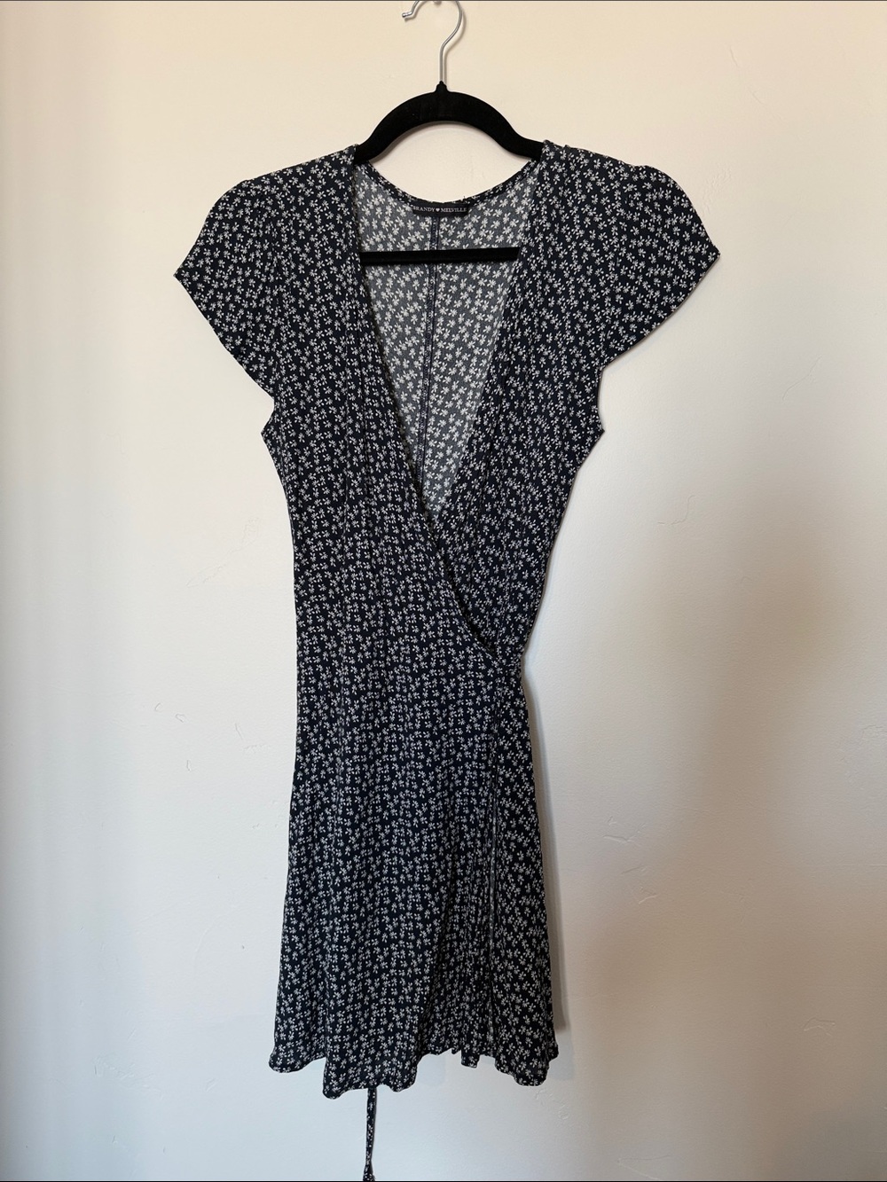 Navy Floral Wrap Dress - Women's Casual Dress